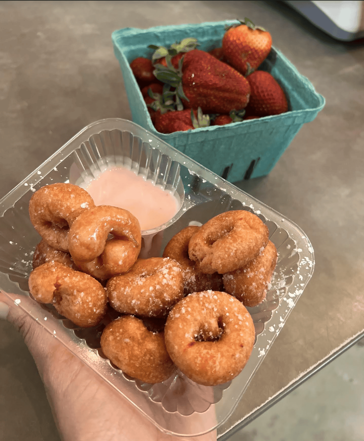 Millstone Creek Orchards Strawberry donuts